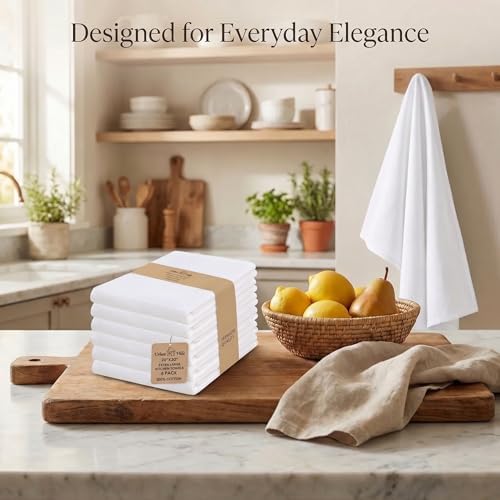 Urban Villa Kitchen Towels Cotton Dish Towels 20”x30” White - Image 5