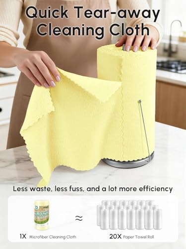 Microfiber Cleaning Cloths Roll 75 Pack 12x12 Inch Lint Free - Image 2