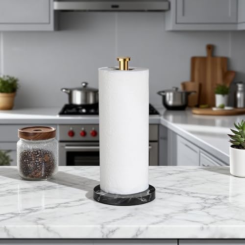 YIGII Heavy Marble Base Paper Towel Holder Countertop - Image 6