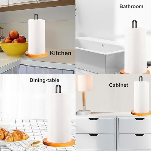 Wooden Paper Towel Holder Countertop, Kitchen-Towel-Holder FreeStanding - Image 6