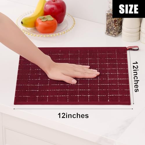 Homaxy 100% Cotton Terry Kitchen Dish Cloths, 6 Pack - Image 5