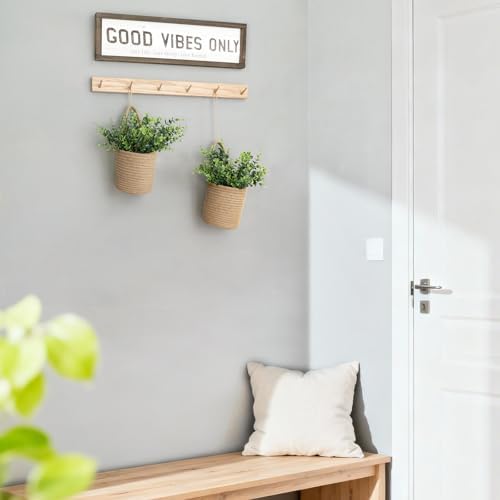 Dahey 2Pcs Woven Hanging Wall Basket 5.5"W×6.2"H - Image 6