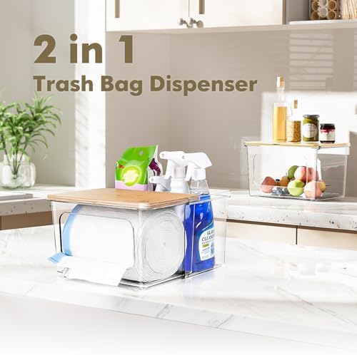 iCASA 2 in 1 Trash Bag Holder Garbage Bags Dispenser Under Sink Organizer - Image 3