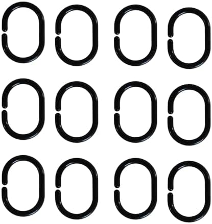 Shower Curtain Rings Plastic Shower Curtain Hooks C-Shaped Rings Hook Hanger by HIPASLO