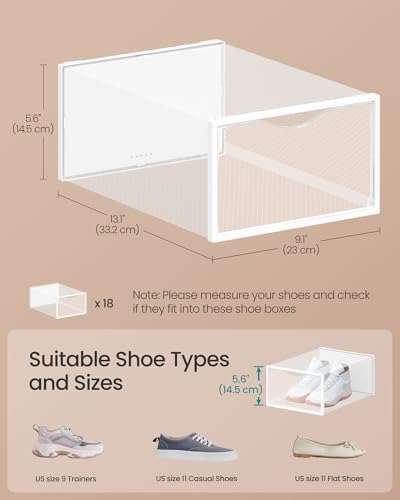 SONGMICS Shoe Boxes, Stackable Sneaker Containers - Image 2