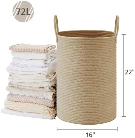 VIPOSCO 72L Tall Woven Laundry Basket Hamper - Image 5