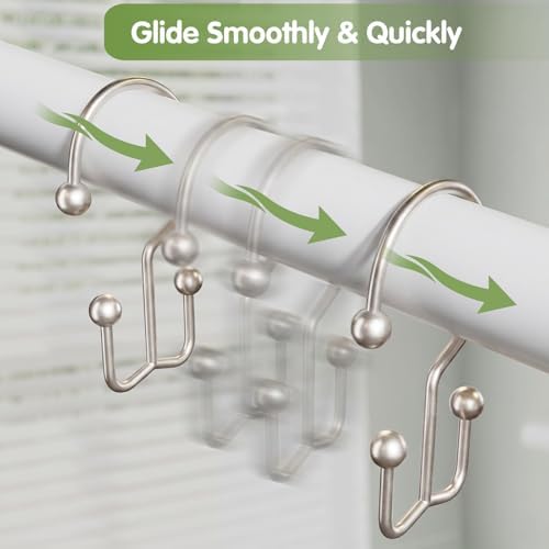 OEH 24 Pcs Shower Curtain Hooks, Metal Shower Curtain Rings, Decorative Shower - Image 6