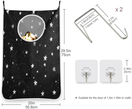 2PCS Hanging Laundry Hamper Bag Over the Door Laundry Hamper Wall Hamper Large - Image 3