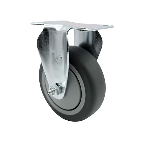 Service Caster Brand Replacement Caster for Uline Caster H-7446R - Stainless Steel Rigid Top Plate Caster with 4 Inch Thermoplastic Rubber Wheel - Fits Carts and Platform Trucks H-7490