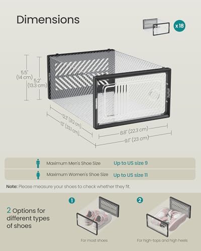 SONGMICS Stackable Shoe Boxes, Ventilated Clear - Image 5