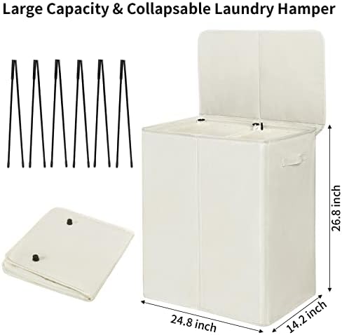 WOWLIVE 154L Double Laundry Hamper 2 Section - Image 5
