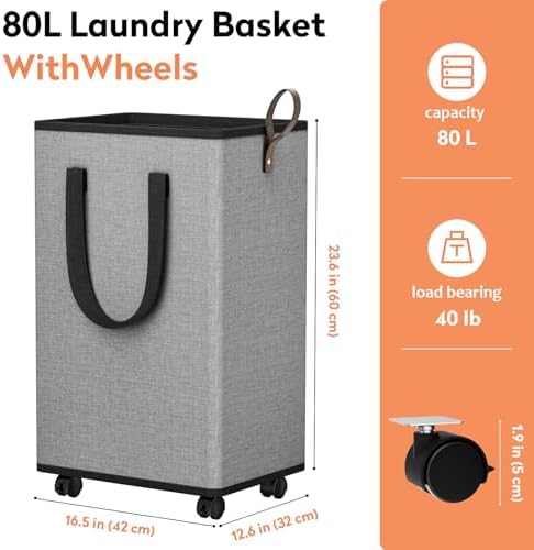 SpaceTrove Rolling Laundry Basket - Image 2
