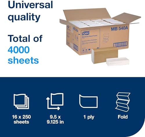 Tork Multifold Hand Towel White H2, 16 x 250 Towels - Image 2