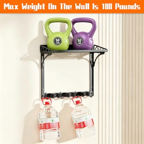 Broom Holder Wall Mount with Cleaning Supplies Organizer | Laundry Room Shelves - Image 2