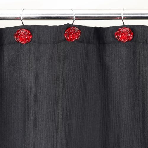 Red Rose Shower Curtain Hooks: Cute Flower Bathroom Curtain Rings - Image 6
