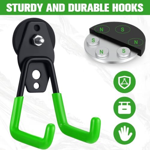 Landhoow 18 Pcs Large Magnetic Hooks Heavy Duty Garage Magnet Hooks Strong - Image 3