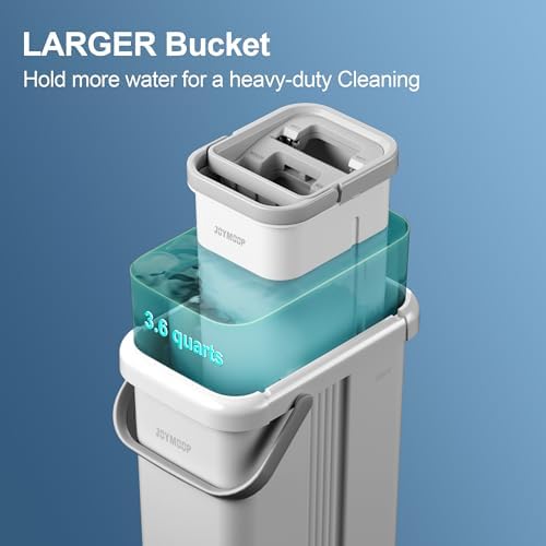 JOYMOOP Mop and Bucket Set for Commercial, 5 Microfiber Pads - Image 4