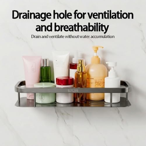 Corner Shower Caddy, 201 Stainless Steel Bathroom Shelf Organizer, Wall Mounted - Image 4