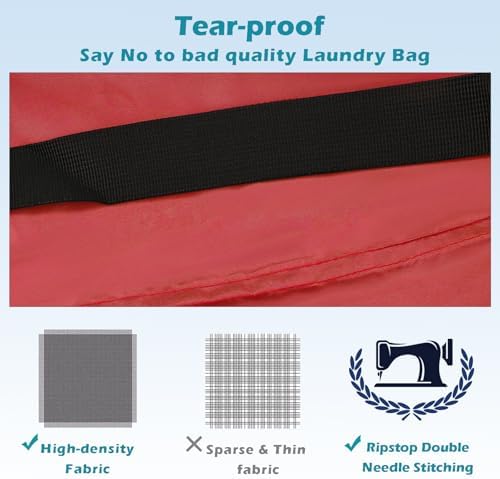 Coomee Heavy Duty Laundry Bag, 2 Pack XL Nylon Laundry Bags - Image 3