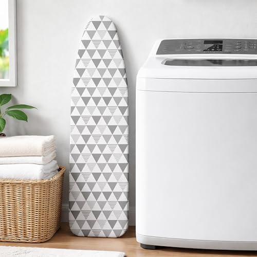 Ironing Board Cover and Pad, Thick Scorch Resistant Padding Gray Triangles - Image 7