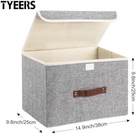 TYEERS Collapsible Storage Boxes, Washable Fabric Storage Bins - Image 2