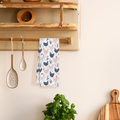 Rustic Chicken Kitchen Towels, Chicken Lover Mom Lady Gifts Decorative Dish Tea - Image 3
