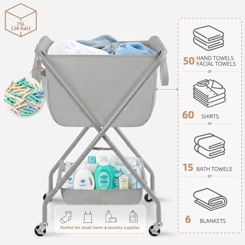 STORAGE MANIAC Collapsible Laundry Cart - Image 4