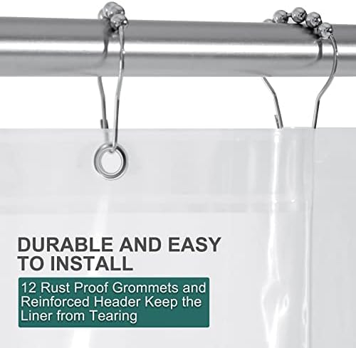 AmazerBath Clear Shower Curtain, 72x72 Plastic Shower Curtain, PEVA Waterproof - Image 4