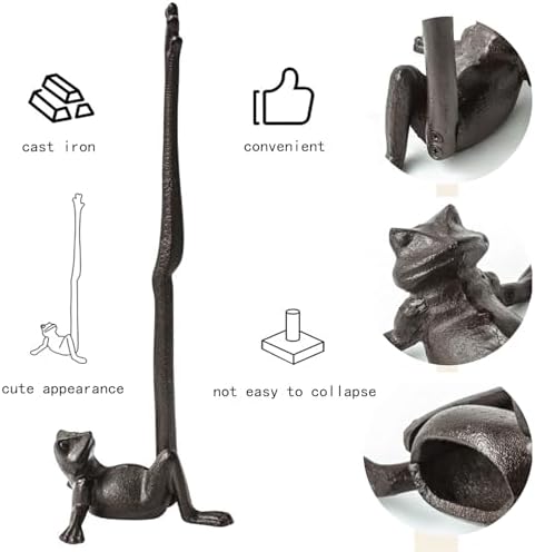 Frog Paper Towel Holder 16.5'' Cast Iron Paper Towel Holder Funny Toilet Paper - Image 3
