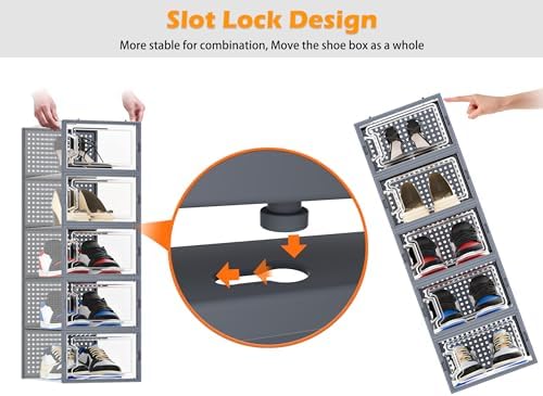HOMIDEC Clear Shoe Storage Boxes, Stackable Shoe Organizer - Image 6