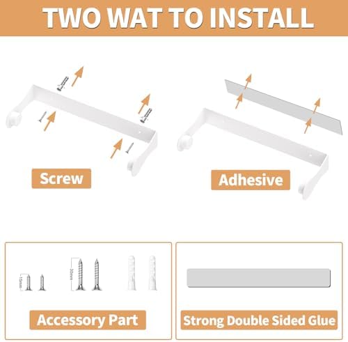 Paper Towel Holder Under Cabinet, Wall Mount, Adhesive or Drilling - Image 5
