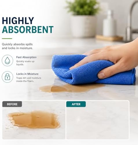 Microfiber Cleaning Cloths 15"x15" – Lint-Free Multi-Surface Household Cleaning - Image 4