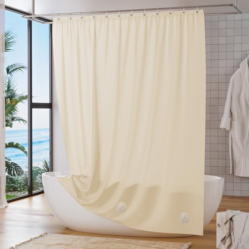 Titanker Plastic Shower Curtain Liner, 72x72 Beige Shower Liner Lightweight - Image 6