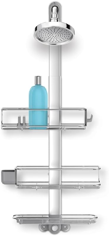 simplehuman Adjustable and Extendable Shower Caddy Large, Stainless Steel and by Unknown