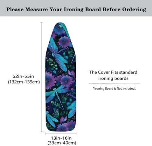 Blue Dragonfly Ironing Board Cover Fits Standard Size Elasticized Edges Home - Image 5