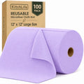 Microfiber Cleaning Cloth Roll, 100 Pack, 12 x 12 Inch Tear Away Reusable Paper by OverDoorHooksKitchenSupplies