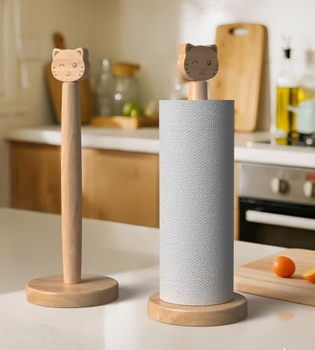 KitchLife Cute Wooden Paper Towel Holder Countertop - Image 6