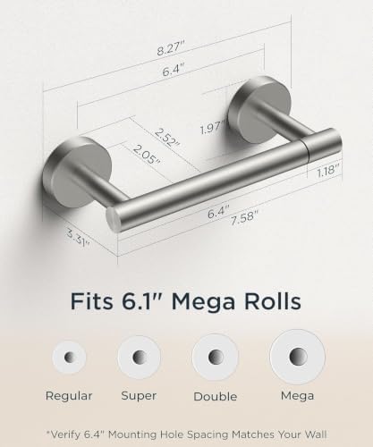 FORIOUS Toilet Paper Holder Wall Mount, Stainless Steel Rustproof Double Post - Image 2