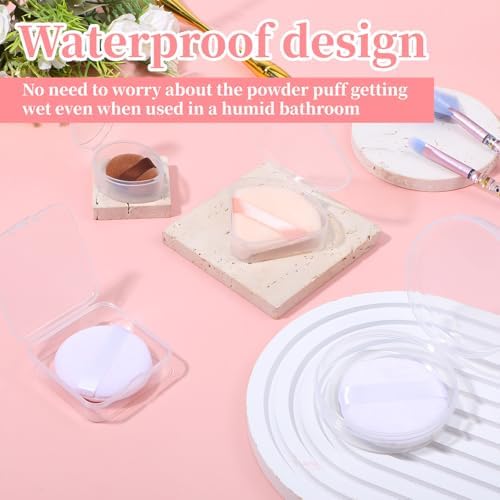 4 PCS Toner Pad Travel Case Round Makeup Puff Protective Container Clear Makeup - Image 7