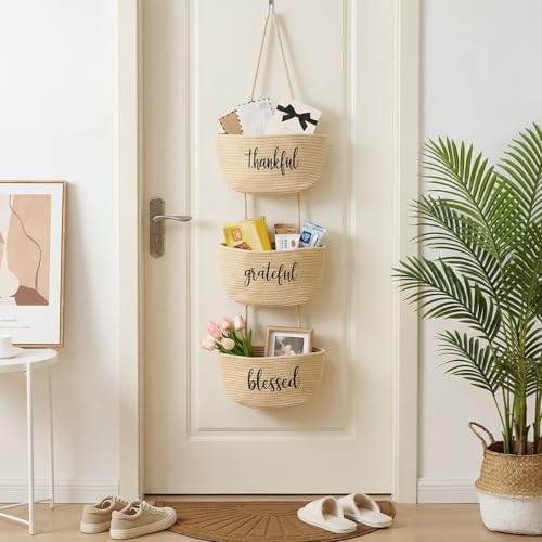 Vesici Beige over The Door Hanging Basket 3-tier - Image 5