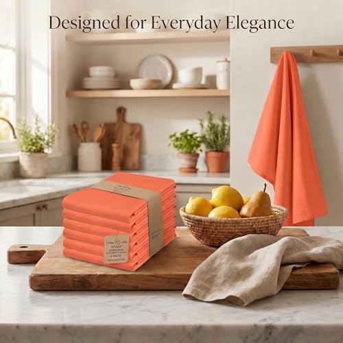 Urban Villa Kitchen Towels Cotton Dish Towels 20”x30” Coral - Image 5