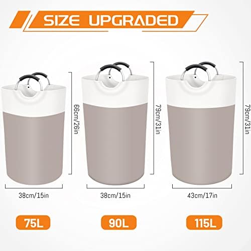 BlissTotes 90L Laundry Basket, Freestanding Collapsible Hamper - Image 2