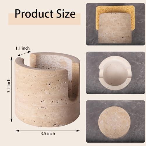 Natural Travertine Sponge Holder - Image 2