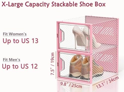 SIMPDIY XL Clear Shoe Storage Boxes, Stackable Shoe Organizer - Image 3