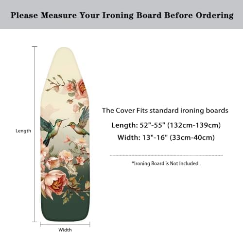 DISNIMO Hummingbird Floral Ironing Board Cover and Pad Extra Thick Heat - Image 6
