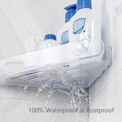 Sotfamily Plastic Shower Caddy Corner, 4 Pack, Frosted Clear - Image 5