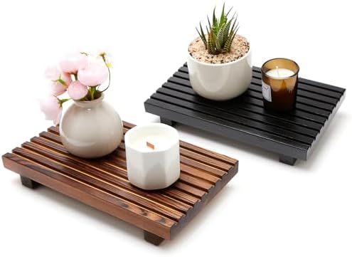 Decorative Wooden Tray for Bathroom Counter Kitchen Wood Riser Vanity Tray - Image 7