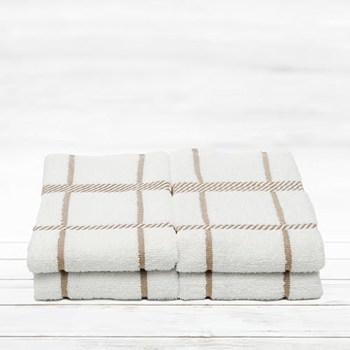 100% Cotton Terry Dish Towels, 4 Pack Checks, 16 x26 Inches, Super Soft and - Image 5
