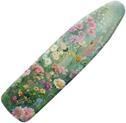 Green Flowers Ironing Board Cover and Pad Standard Size Durable Iron Board by Tongluoye