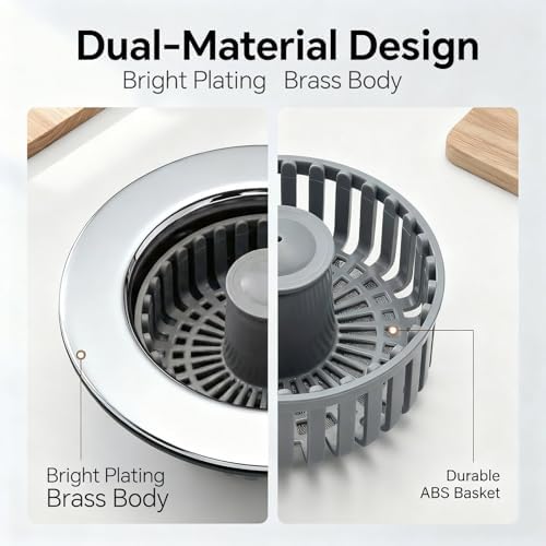 Kitchen Sink Stopper, 3 in 1 Pop Up Kitchen Sink Drain Strainer, - Image 5